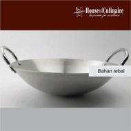 Stainless Steel Frying Pan 36 cm 38 cm 40 cm Frying Pan Wok Kuali