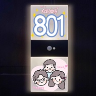 Cartoon Cute Residential Magnetic Light up Signage unit number signage door unit number house number