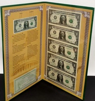 Uncut Series～2013 The United States Of America Federal Reserve Note 1 Dollar (5 in 1) 2013年 美国 联邦储备券