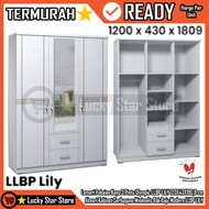GANTUNGAN [Instant] Olympic Gstar LLBP LILY 3-Door Wooden Wardrobe Wadrobe Clothes 120x43x180.9 cm M