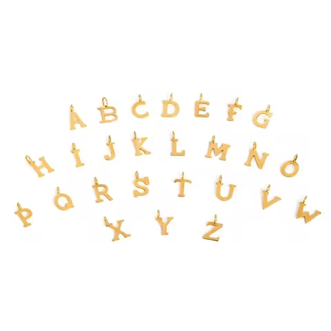 Real 18K Gold Letter Pendant Pure Solid AU750 26 Alphabet DIY Bracelet Necklace Accessories for Wome