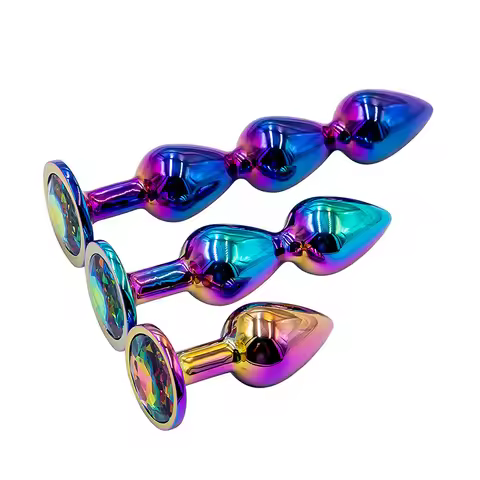 Adult Masturbation Sexual Wellness, G-point Massage, Metal Anal Plug, Gem Base Butt Plug, Anal Massa