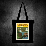 GUYANA (AFRICA VINTAGE TRAVEL) Printed tote bag canvas