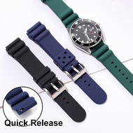 20mm 22mm Quick Release Silicone Rubber Watch Band Waterproof Diving Sports Watch Strap for Seiko SK