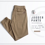 GOODWIN - 9734 JOGGER PANTS กางเกงขายาวทรงจั้มพ์ผ้ายืด เอวยืด มีเชือกผูกเอว