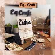 Custom Name Stand Hadiah Decor / engrave Custom Made Name FREE Stand