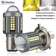 TIMEKEY 1Pc Motorcycle Led Headlight H4 BA20D Headlight Projector Lens Moto Signal Lamp Bulb White Y
