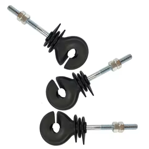 100Pcs Electric Fence Offset Ring Insulator Fencing Screw In Posts Wire Safe Agricultural Garden Fen