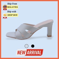 GF Shoe Women Peep-toe Cross Strap Square Heel Sleek Stylish Ladies Heeled Sandals Shoe G 7005-2