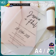 VC Art Tracing Paper 10 sheets A4 A3 95gsm Vellum Paper Translucent Paper Kertas Lukis Art Supplies 