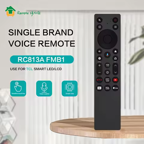 RC813A FMB1 Voice Remote Control Fit For TCL QLED 4K UHD Smart TV QM6K QM7K Series 85QM6K 98QM6K 55Q