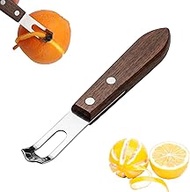 1PCS Citrus Zester and Orange Peeler Tools, Channel Knife, Walnut Wood and Stainless Steel Bar Peele