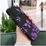 Phone Case For Huawei Y6P Huawei Y6 PRO 2019 Huawei Y7A Huawei Y6S/Y6 2019 Huawei Y9 2019 Huawei Y9 PRIME 2019 Huawei Y9S Purple Butterflies Liquid Silicone All Around Protection