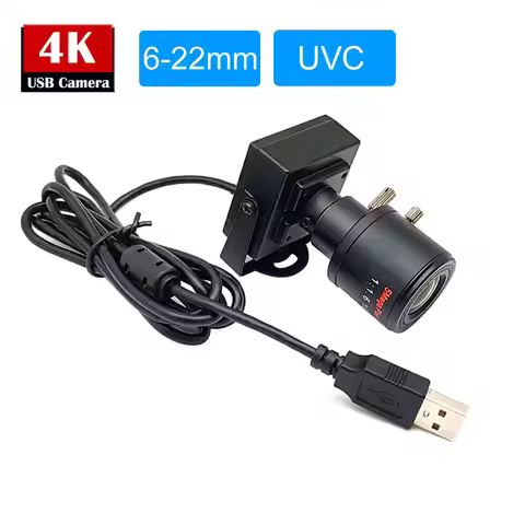 30fps HD 4K 8MP Mini USB Webcam 6-22mm Varifocal Zoom Lens 2K 2560x1440 1.8mm/2.8mm UVC Computer Vid