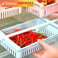 Random Color Adjustable Fridge Organizer | Refrigerator Storage Rack | Multi-Purpose Shelf | Bakul S
