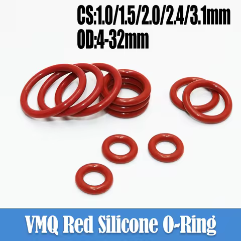 O Ring Silicone Sealing Washer Red VMQ O-ring CS1/1.5/2/2.4/3.1mm plumbing Gasket Oil Resistant High