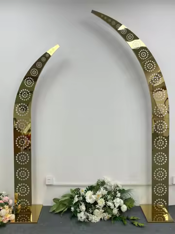 2PCS Wedding Party Gate Welcome Door Frame Flower Arch Stage Backdrops Decoration Stainless Steel Ar