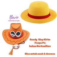 Topi monkey d. luffy One Piece Ace Dewasa Anime Anak Cosplay Cowboy