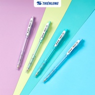 Combo 20 Bút bi Thiên Long 027 Pro ngòi 0.5mm mực xanh đen thân bút màu pastel thời trang tự động th