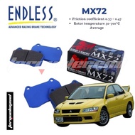 (MITSUBISHI LANCER CT9A/SUBARU IMPREZA GDA/CIVIC FK8) ENDLESS BRAKE PAD FRONT EP357MX72