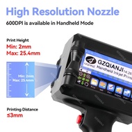 Big 25.4mm Handheld Inkjet Printer Portable QRcode Batch Number Logo Expiry Date Thermal Label Print