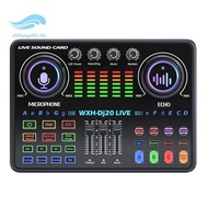 DJ20 Studio Sound Card with 48V Microphone System, Reverberation Tech, and Noise Reduction for Cardi
