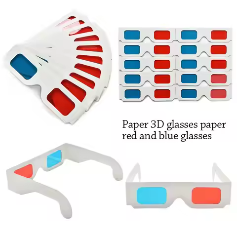 10Pcs Universal Red Blue 3D Glasses 3D TV Cyan Movie Game Glasses 3D Gaming DVD Cardboard Paper Glas