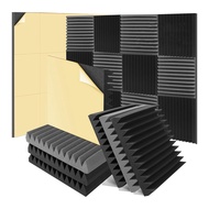 12 Pack 2X12X12Inch Soundproof Wall Panels Self-Adhesive Wedge Sound Proof Foam Panels Self-Adhesive
