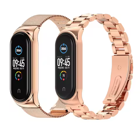 For Amazfit Band 5 Strap Wrist Metal Bracelet Screwless Stainless Steel MIband for Mi Band 5 6 Strap