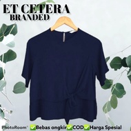 Et cetera navy belt blouse top