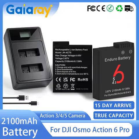 1-4pcs 2100mAh Battery For DJI Osmo Action 6 Action 5 Pro/4 Camera Battery And Charger For DJI Osmo 