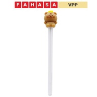 Bear Cheese Clear Body Gel Pen 0.5 mm - Kuki KK-7504-MD-TK - Blue Ink - Brown Bear
