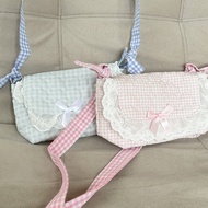 Mocorie - Matteca Coquette Ribbon Lace Sling Bag Coquette Ribbon Motif Sling Bag Coquette Pink Ribbo