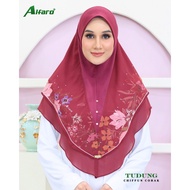 SIZE L / XL - Alfaro Tudung Sarung chiffon Instant corak panel Batu