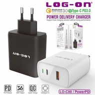 TC LOG-ON LO-C80 36W QUALCOMM QUICK CHARGER 3.0 + TYPE C PD3.0