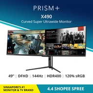 PRISM+ X490 | 49" 144Hz HDR400 Super Ultrawide DFHD Curved 32:9 [3840 x 1080] FreeSync Gaming Monitor