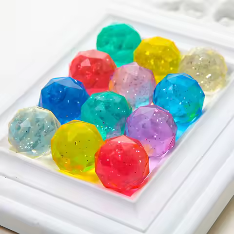 10/30/50PCS Diamond Elastic Ball Bouncing Ball Floating Ball Rubber Ball Jumping Ball Children's Toy