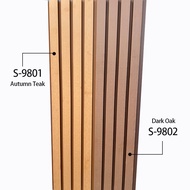 ไม้ระแนงภายนอก 【OUT DOOR】ไม้เทียมตกแต่งผนัง ติดตั้งง่าย 3D สีฮิโนกิ （ภายนอก) WPC outdoor wall panels