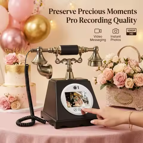 Vintage Audio Video GuestBook Phone Wedding Party Video Message Recording Telephone Retro Event Gues