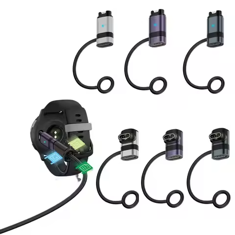 USB Type-C Charger Converter LED Indicator Aluminium Alloy Watch Charging Adapter for Garmin Quatix7