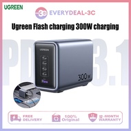 UGEEN 300W GaN ที่ชาร์จความเร็วสูง5พอร์ต4 Type C และ1 USB สำหรับ Samsung S23 Phone 15 Pro Max Huawei Mate 60 Tablet Pro โทรศัพท์มือถือแล็ปท็อปกับ1.5M 240W สาย