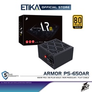 1st Player Armor PS-650AR AR6.5 | 650W Power Supply PSU | 80 Plus Gold | Non Modular | Flat Cable