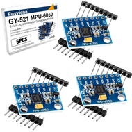 6PCS Modul Sensor MPU-6050 IMU, 6-Axis Accelerometer dan Gyroscope, Kit Penjejakan Gerakan I2C denga