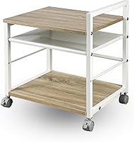 PJC-7001-LW Light Wood Printer Wagon, Desk Wagon, Stores Under Your Desk, Width 19.1 x Depth 14.6 x 