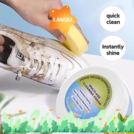 LANSEL White Shoe Cleaner, Strong Cleaning Power Stain Removal Shoes Cleaning Cream, Portable No Need To Wash White Color Easily Removes Black Edges Shoe Cleaner Kit Shoes