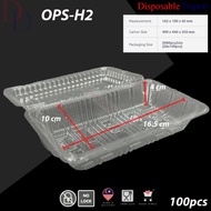 BENXON OPS H2 Plastic Tray [ 100pcs± ] Bakery Disposable Clear Food OPS Box - Bekas Makanan OPS H2 /