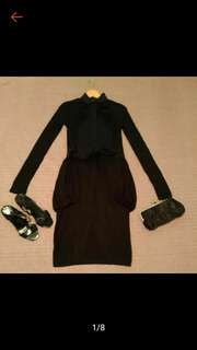 RACOCO 專櫃經典黑 宮廷風 長袖洋裝 連身裙 9成新