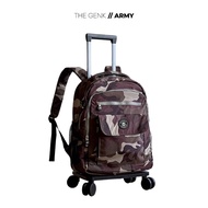 [ THE GENK - ARMY motif ] TROLLEY BACKPACK CABIN LUGGAGE PLANE FASHION KOREA BARLEY PARACHUTE MATERI