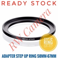 Step Up Filter Ring 58 to 67 58mm to 67mm 58-67 mm Adapter Converter Camera Lens Filter