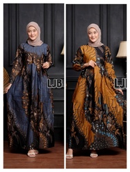 Gamis Batik Modern Terbaru 2024 Baju Lebaran Gamis Batik Jumbo XXXL LD 105 dan LD 115 Gamis Wanita M